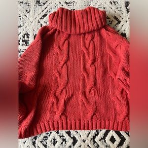 L/XL cowl neck burnt orange sweater